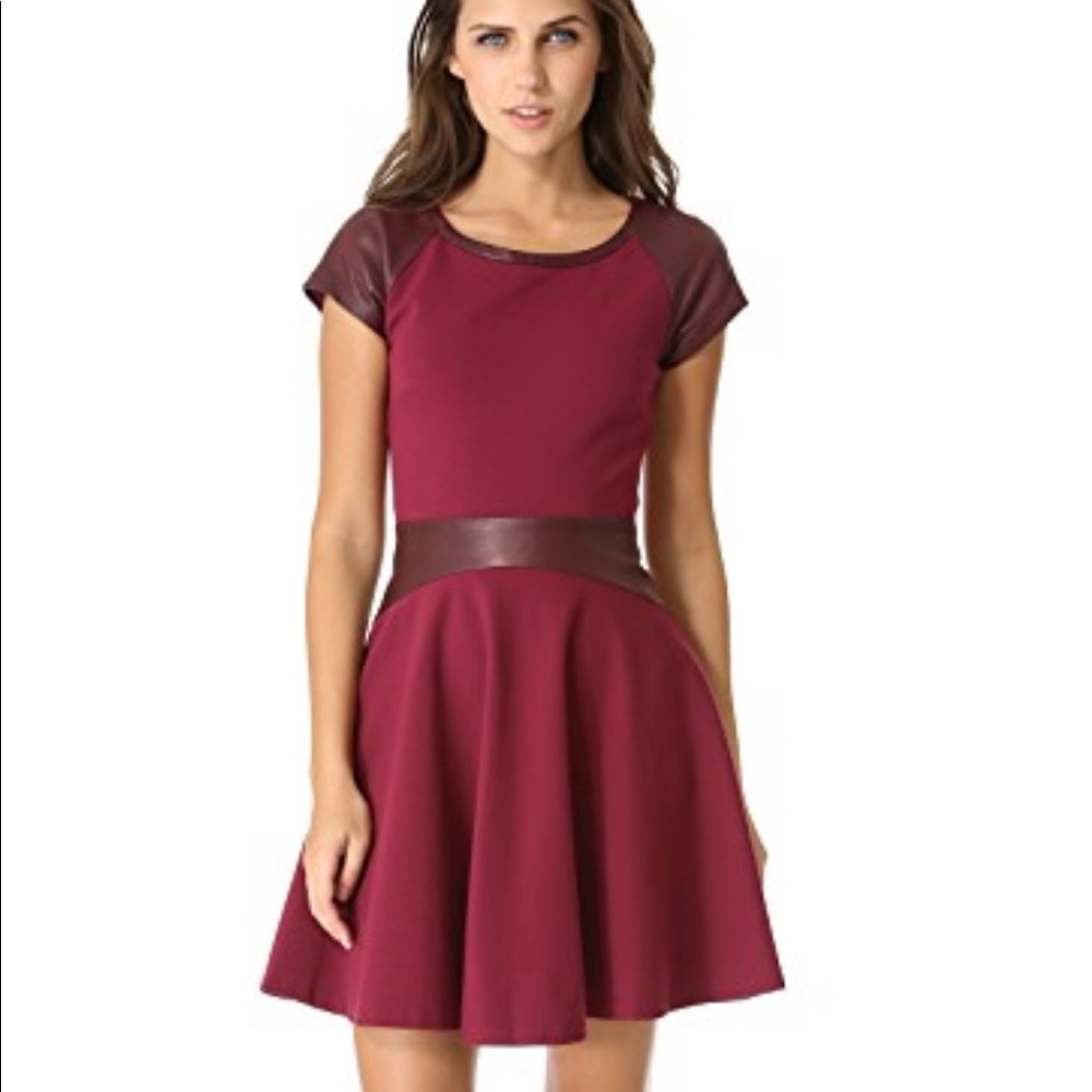 Diane Von Furstenberg Delyse Leather accent dress